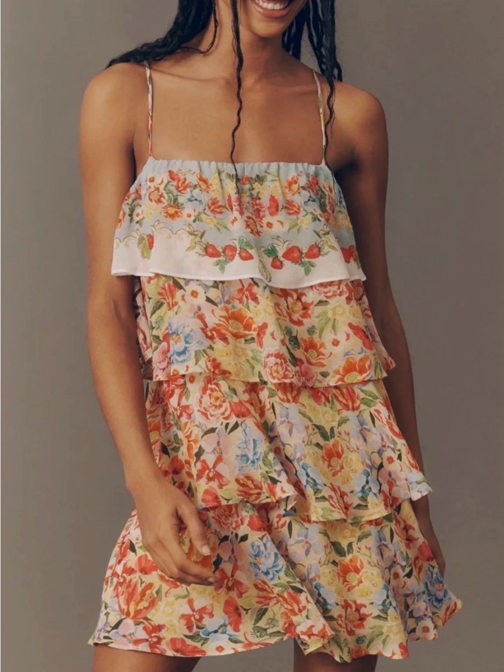 NWOT - Floral Tiered Farm Rio layered minidress